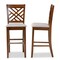 Baxton Studio Jason Grey Upholstered and Walnut Wood 2-Piece Bar Stool Set 167-10852 - alternate 2